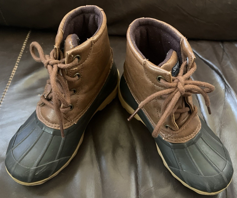 Sperry Boys or Girls Port Duck Boots Size 11M Brown Waterproof SCL 261491